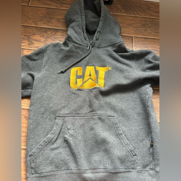 Caterpillar Tops - Grey Cat Hoodie Excellent Condition Size Small
